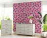 Fuchsia Floral Clusters Navy Backdrop Wallpaper 6