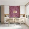 Fuchsia Floral Clusters Navy Backdrop Wallpaper 7
