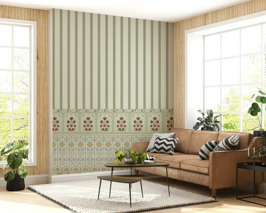 Bloom Stripe Border Wall Mural