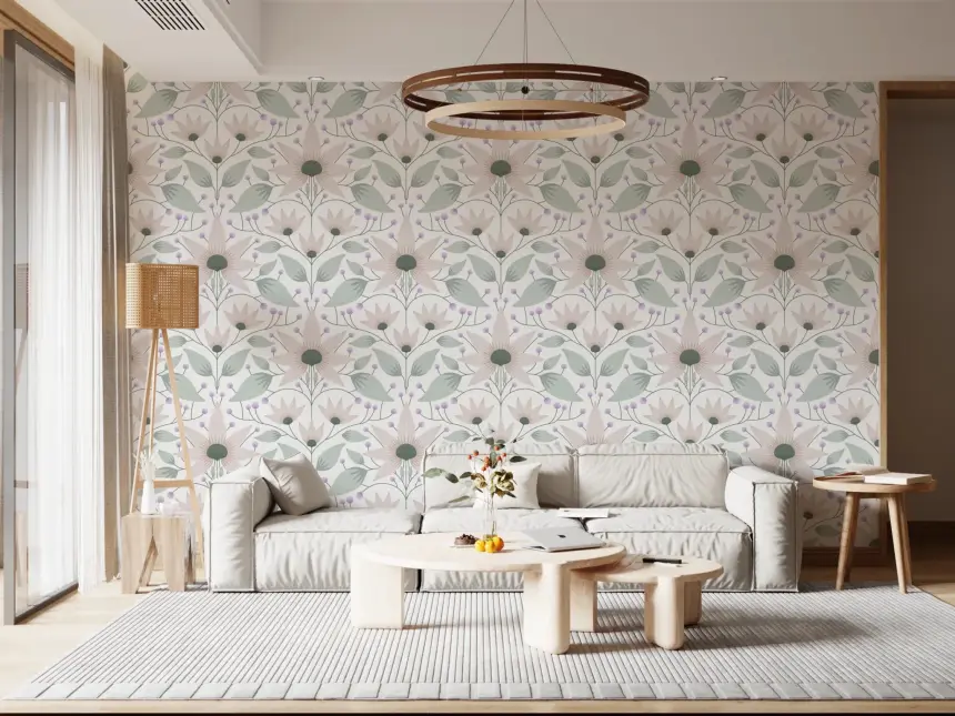 Bloom Symmetry Boho Wallpaper