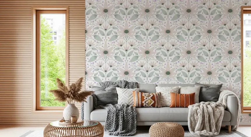 Bloom Symmetry Boho Wallpaper