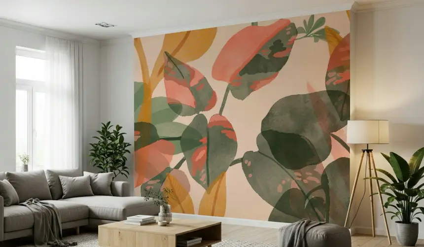 Blush Botanical Wall Mural - 2861673
