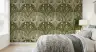 Art Nouveau Moth Floral Olive Green Wallpaper 7