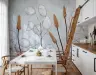 Botanical Wall Mural with Dried Flowers 7
