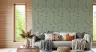 Sage Green Bird and Floral Trail Wallpaper 7