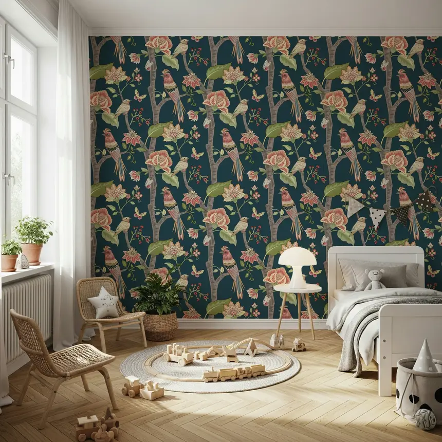 Botanical Birds Wallpaper -3076498
