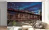 Deep Blue Sky Brooklyn Bridge City Lights Wallpaper Mural 8
