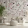 Modern Terrazzo Style Wall Mural with Burgundy and Grey 8