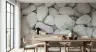 Smooth White River Stone Wall Mural 8