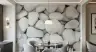Smooth White River Stone Wall Mural 6