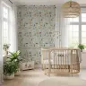 Whimsical Cat Pattern Mint Green Wallpaper 6