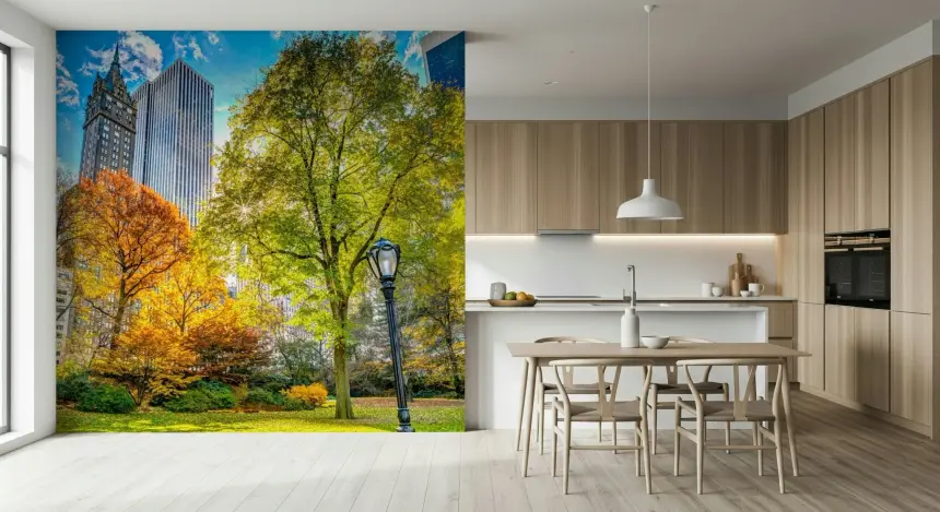 Central Park in Fall Colors Wall Mural