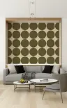 Textured Olive Green Circles Pattern Wallpaper 8