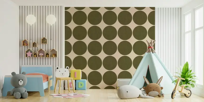 Circles in Linen Wallpaper -2995400