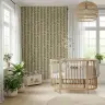 Mid-Century Modern Leaf Stripe Wallpaper 7