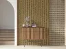 Retro Botanical Leaf Stripe Wallpaper 7