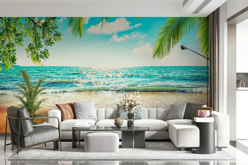 Coastal Beach Serenity Wall Mural