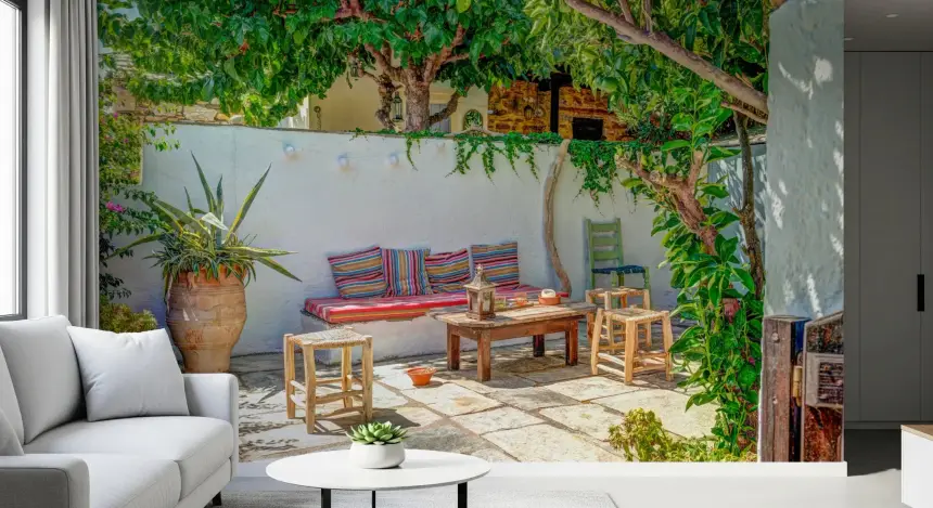 Colorful Backyard Patio Wall Mural