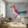 Vibrant Abstract Jay Bird Kids Room Wall Mural 6