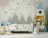 Whimsical Starry Mountain Kids Wall Mural 6