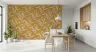 Mustard Scandinavian Floral Pattern Wallpaper 8