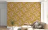 Mustard Scandinavian Floral Pattern Wallpaper 7