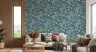 Elegant Botanical Vine Pattern Teal Wallpaper 6