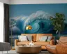 Powerful Deep Blue Ocean Barrel Wave Wallpaper Mural 6