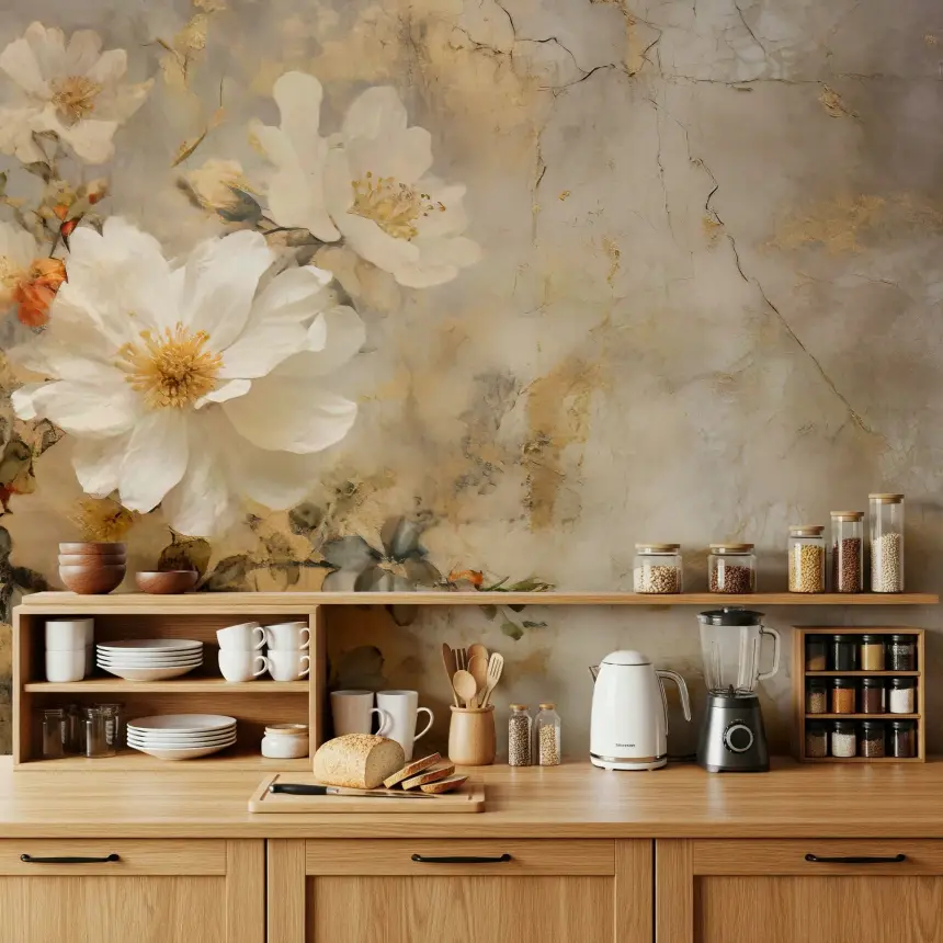 Ivory Petals Wall Mural -2578336