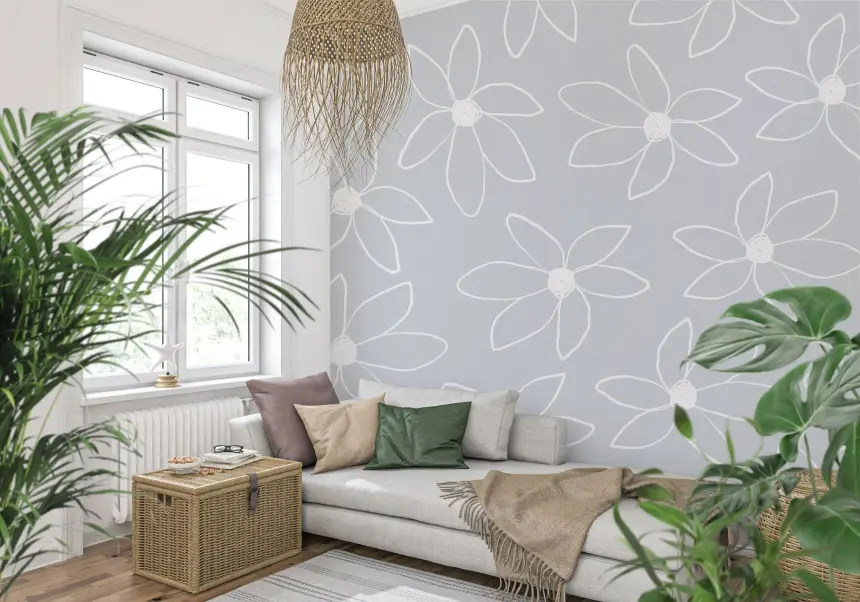Doodle Flowers Wall Mural -2472033