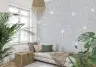 Contemporary Minimalist Outline Floral Wallpaper 6