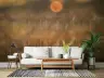 Abstract Golden Hour Meadow Landscape Wall Mural 7