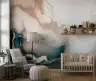 Blush & Rose Gold Abstract Fluid Art Wall Mural 7