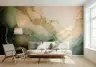 Fluid Gold and Sage Abstract Wall Mural 6