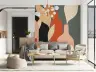 Abstract Earthy Bottles and Leaves Wall Mural 6