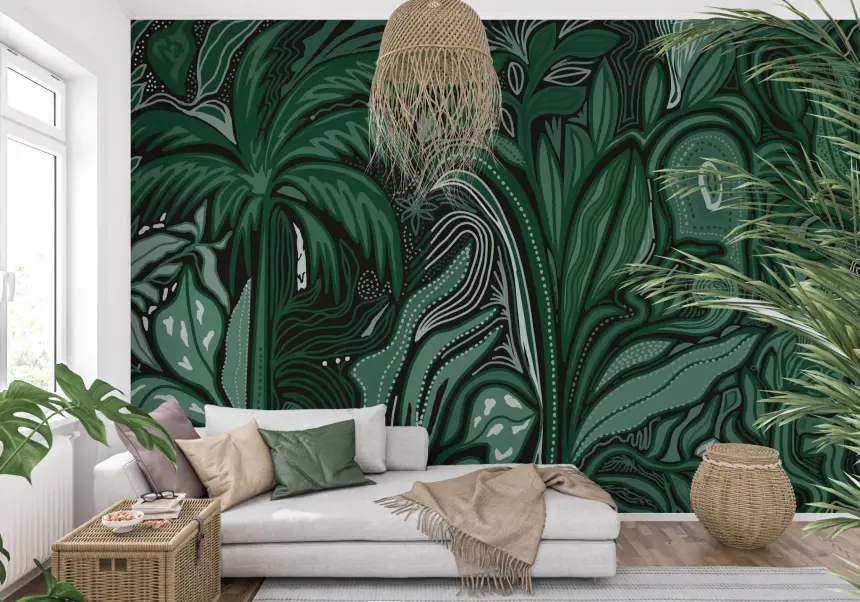 Emerald Canopy Jungle Noctiverdis Plants Wall Mural