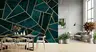Emerald Geometric Gold Line Wallpaper 8