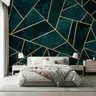 Emerald Geometric Gold Line Wallpaper 7