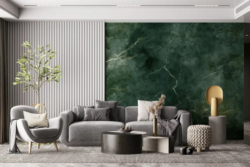 Emerald Marble Swirl Wall Mural -2566706