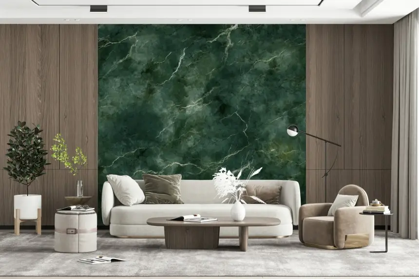Emerald Marble Swirl Wall Mural -2566706