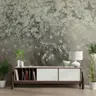Elegant Blooming Tree Wall Mural with Misty Effect 7