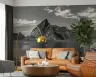 Dramatic Fjord Landscape Black and White Wall Mural 6