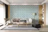 Indigo Floral Tile Pattern Wallpaper 8