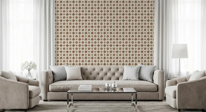Farmhouse Classic Backsplash Clay Wallpaper