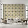 Regal Gold Blue Starburst Geometric Wallpaper 6