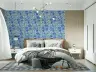 Classic Blue Floral Bouquet Tile Pattern Wallpaper 8