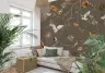 Serene Forest Animals Taupe Gold Botanical Wallpaper 7