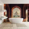Taj Mahal View Through Mughal Arch Wall Mural 6
