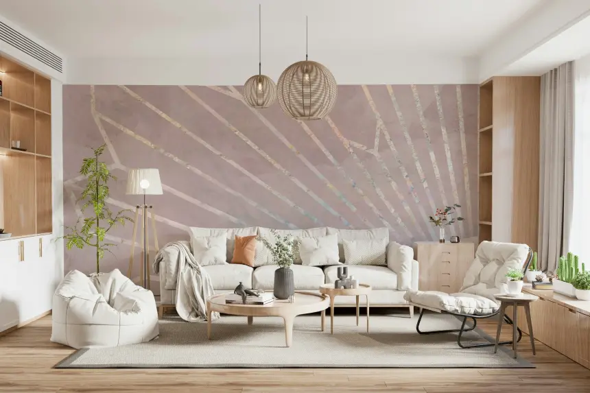 Geometric Blush Radiance Wall Mural - 2464592