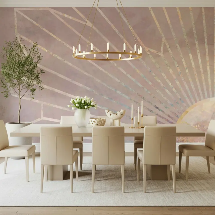 Geometric Blush Radiance Wall Mural - 2464592
